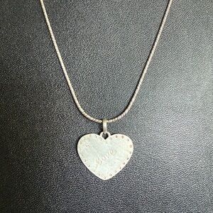 Sterling Silver Vintage Heart “Love” Pendant Necklace